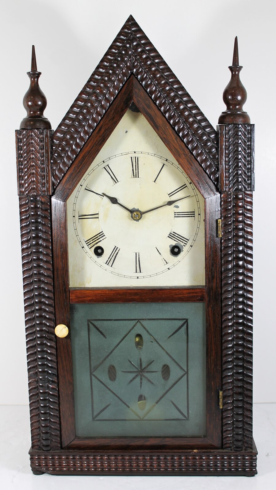 Antique Forestville ripple-front steeple Clock — Antique Clocks Price Guide