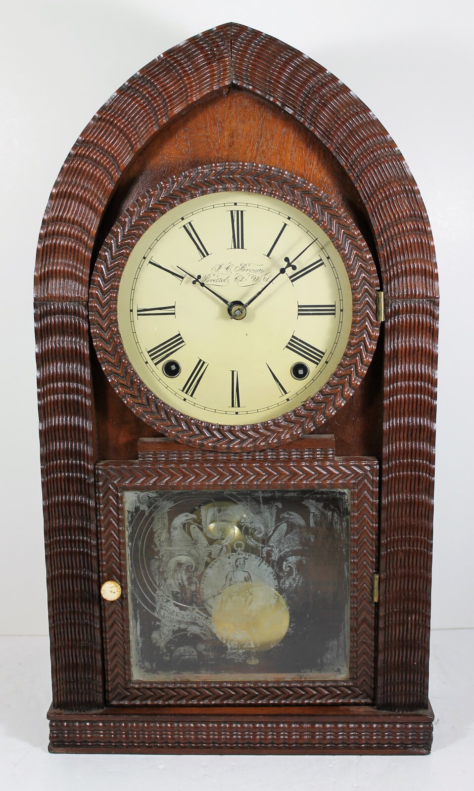 Antique Forestville ripple-front beehive Clock — Antique Clocks Price Guide