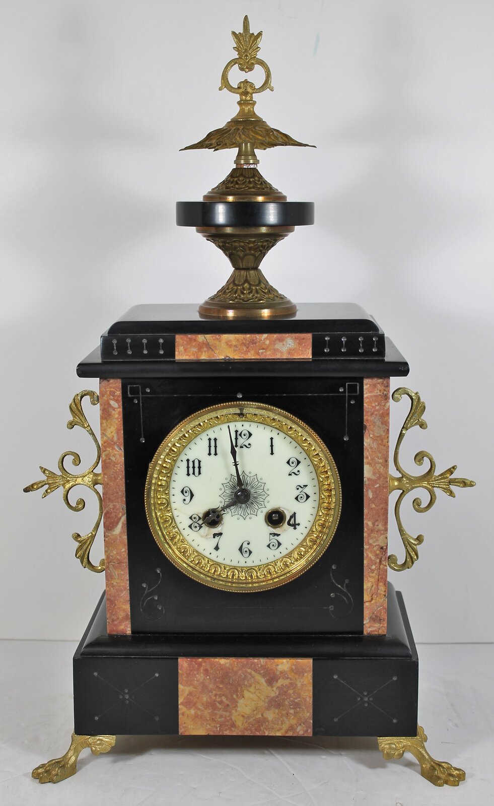 Antique French black marble Clock — Antique Clocks Price Guide