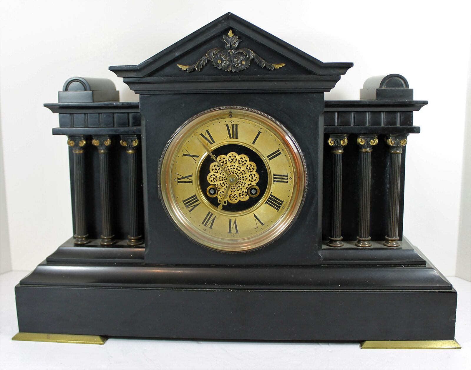 Antique Vincenti black marble Clock — Antique Clocks Price Guide