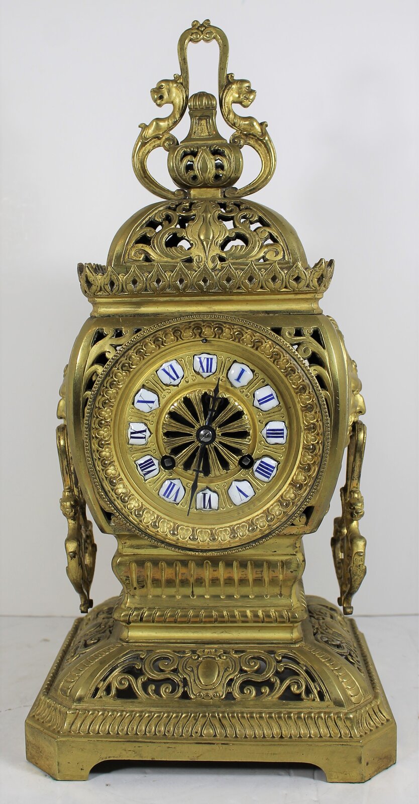 Antique Henri brass table clock Clock — Antique Clocks Price Guide