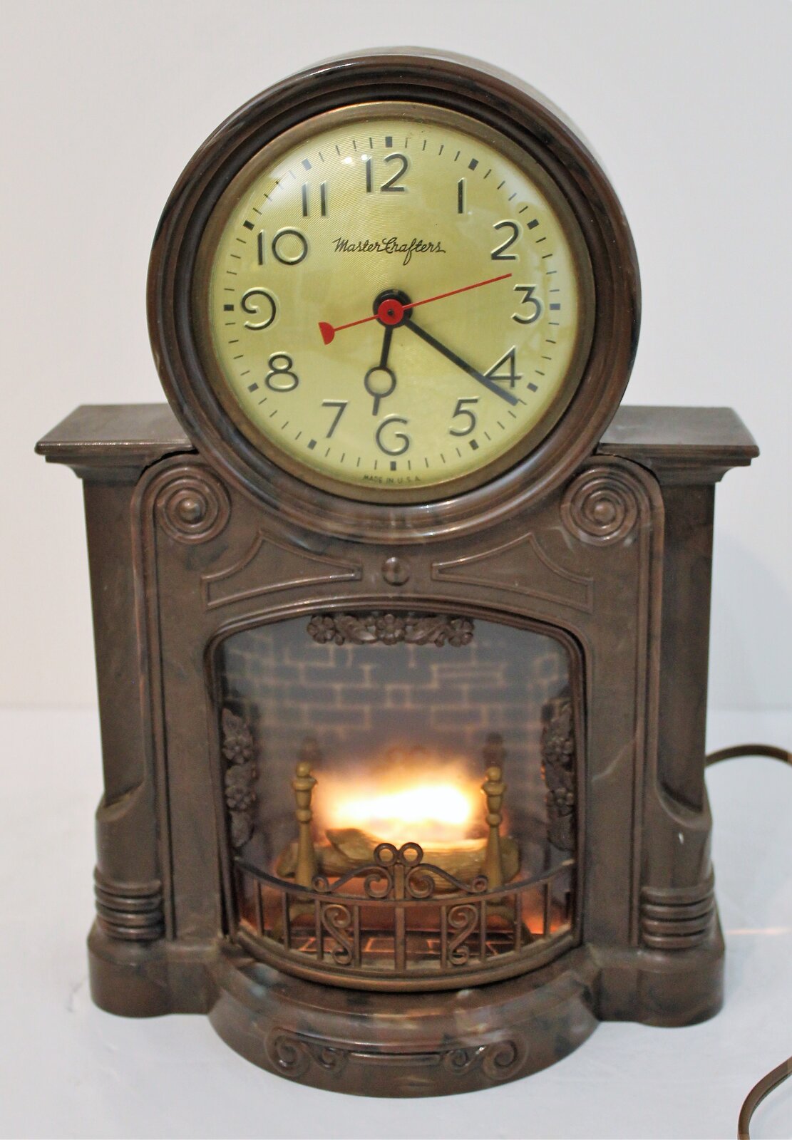 Antique Mastercrafters Fireplace Clock — Antique Clocks Price Guide