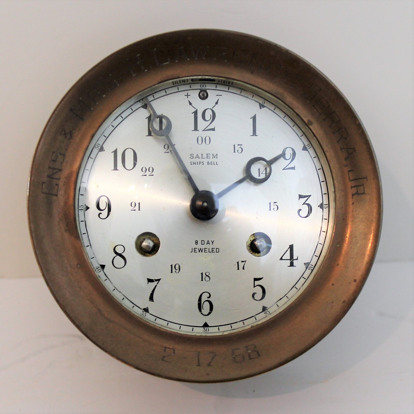 Antique Salem Clock Co Ship's Bell Clock — Antique Clocks Price Guide