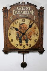 Antique Gem Damaskeene Razor advertiser Clock