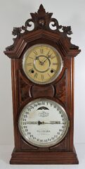 Antique Ithaca No. 8 Shelf Library carved top Clock