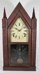 Antique Welch ripple-front steeple Clock
