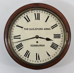 Antique English post office wall fusee Clock