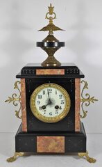 Antique French black marble Clock