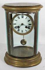 Antique French oval crystal regulator Clock