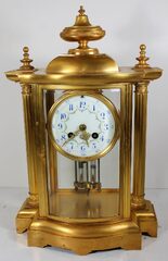 Antique Japy Freres bow front crystal regulator Clock