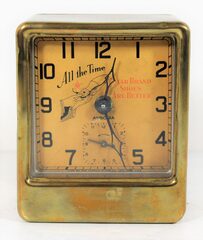 Antique Ansonia Square Pirate advertiser Clock