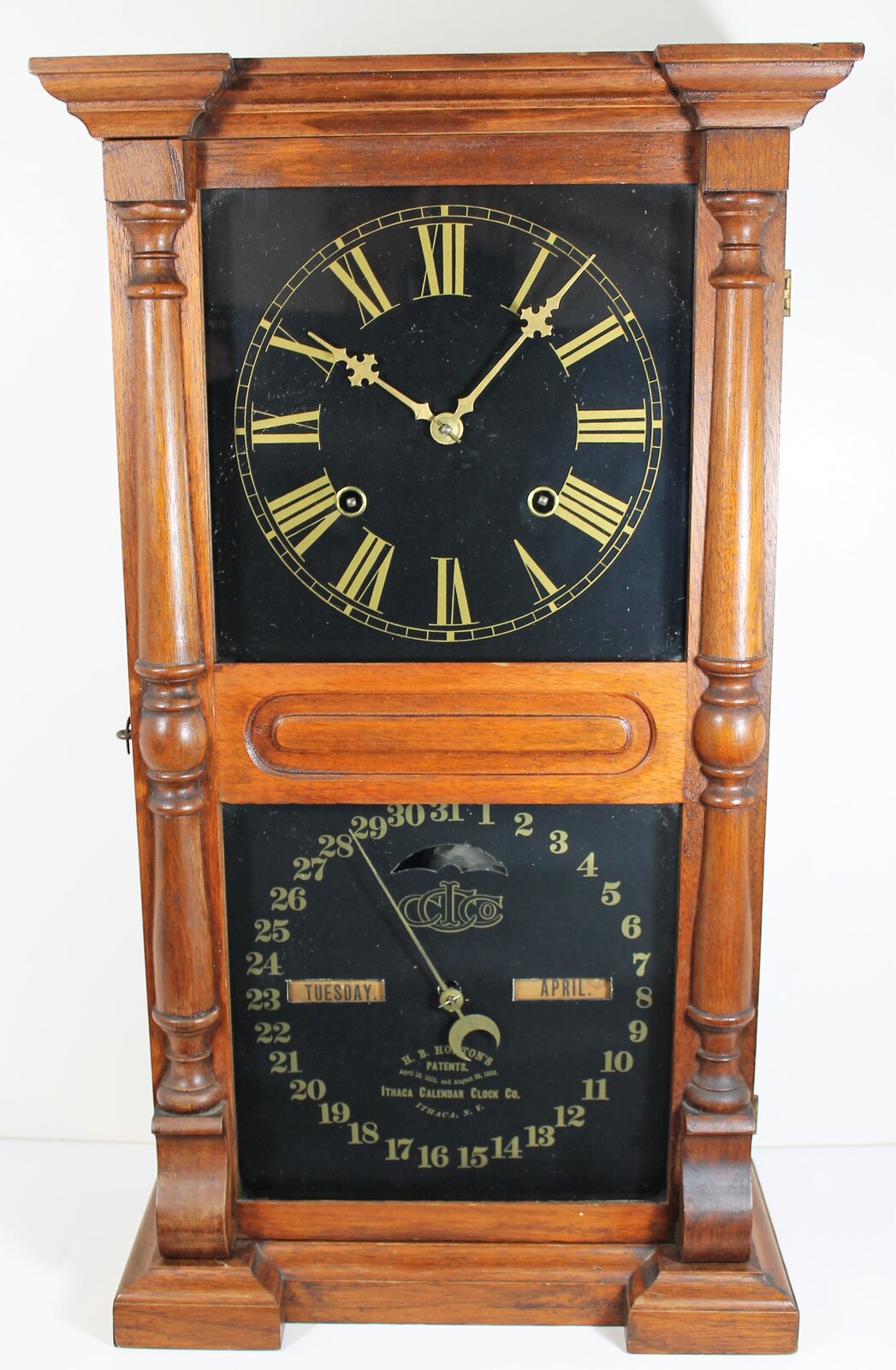Antique Ithaca Pillared Farmer (Old Farmers No. 10) Clock — Antique Clocks Price Guide