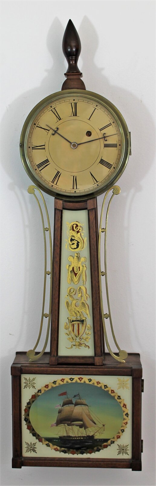 Antique unknown Massachusetts banjo Clock — Antique Clocks Price Guide