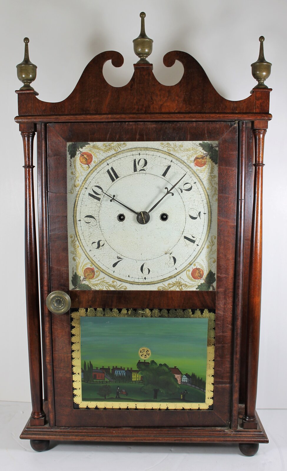 Antique unknown miniature pillar & scroll Clock — Antique Clocks Price Guide