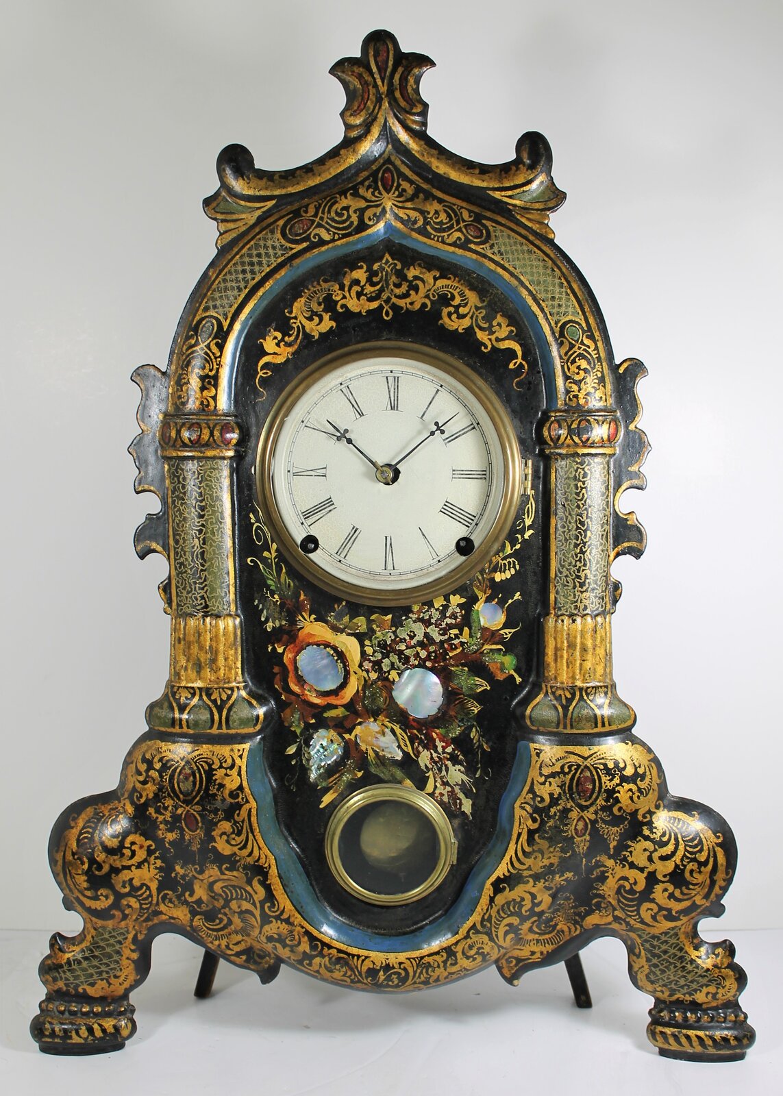 Antique Brown ironfront large Clock — Antique Clocks Price Guide