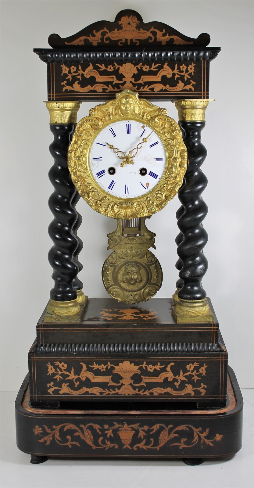 Antique French portico wood Clock — Antique Clocks Price Guide