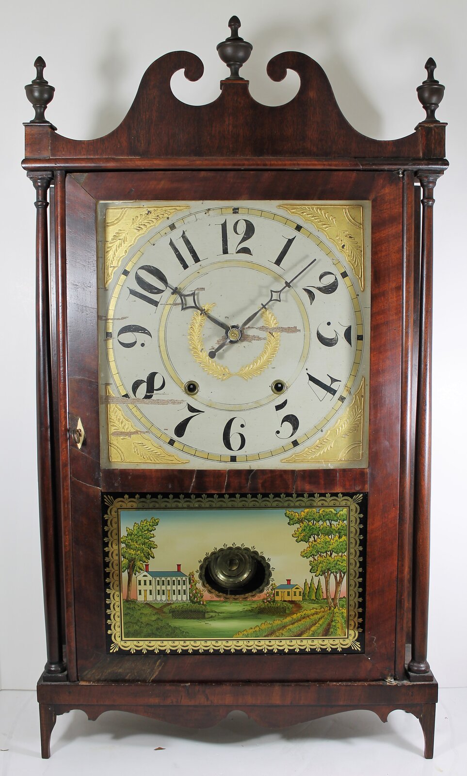 Antique Jeromes & Darrow pillar & scroll Clock — Antique Clocks Price Guide