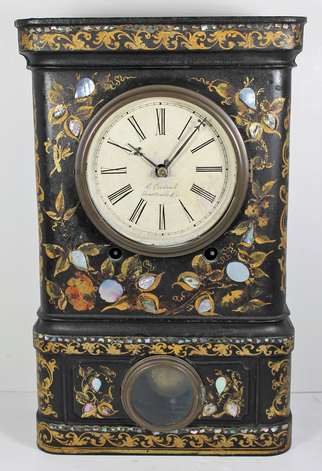 Antique Goodrich iron case MOP Clock — Antique Clocks Price Guide