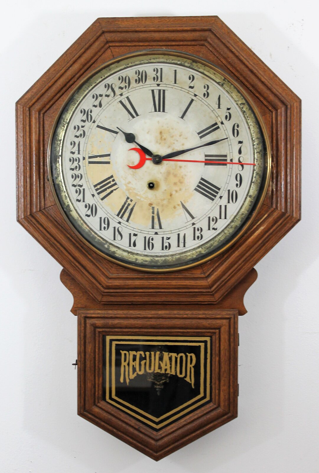 Antique Ingraham Lustre calendar wall Clock — Antique Clocks Price Guide
