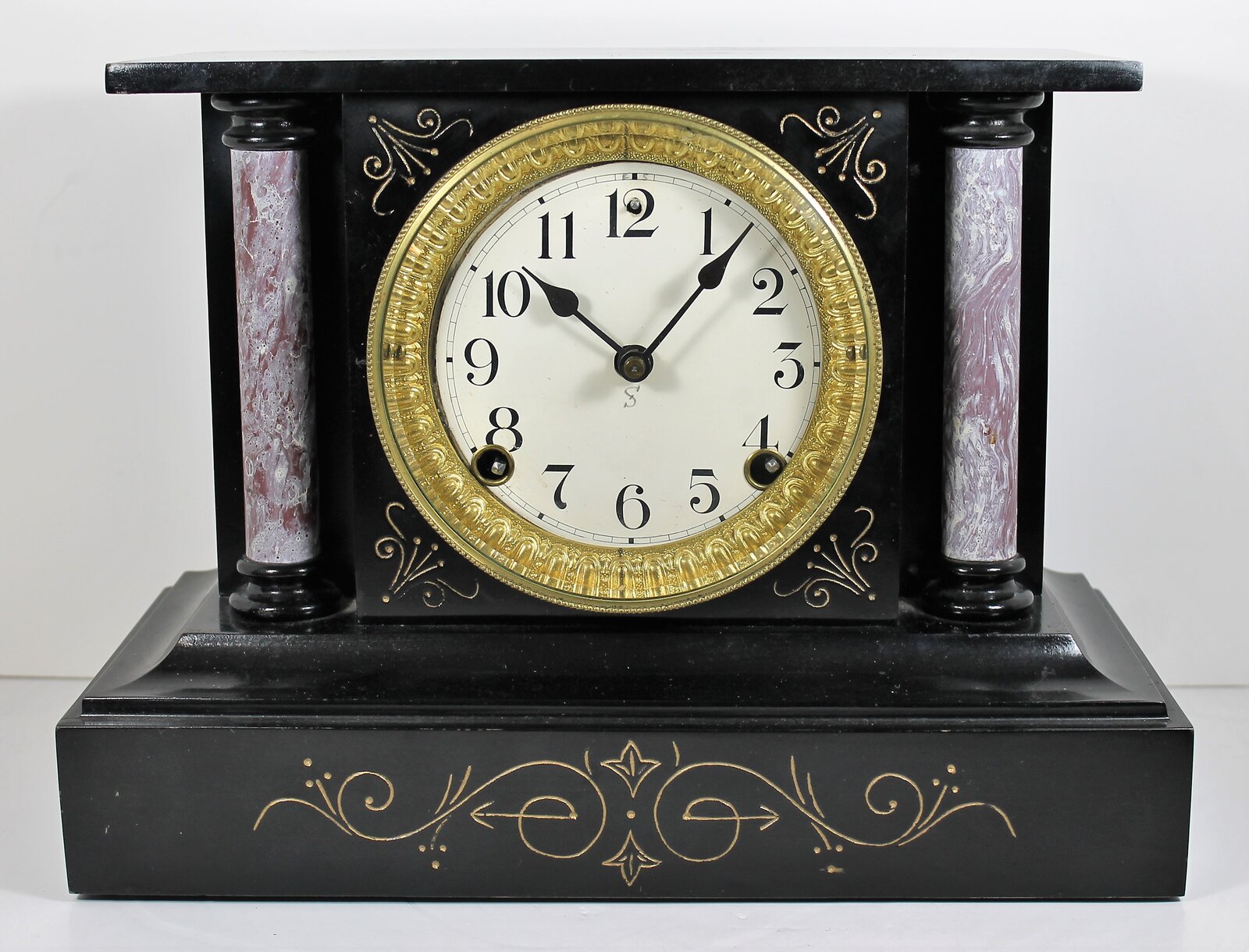 Antique Sessions enameled mantel Clock — Antique Clocks Price Guide