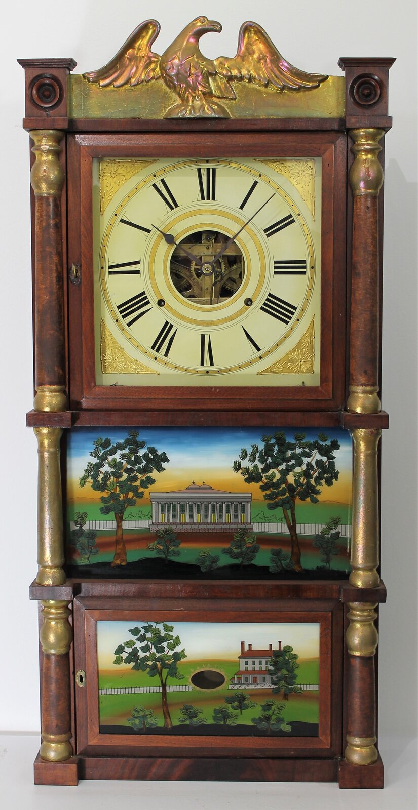 Antique Birge, Mallory & Co Patent Brass Eight Day Clock Clock — Antique Clocks Price Guide