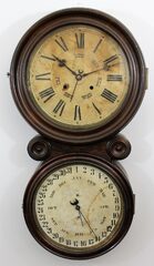 Antique Ingraham Ionic Calendar Clock