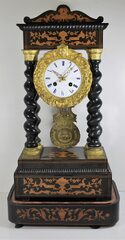 Antique French portico wood Clock