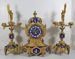 Antique Vincenti garniture Clock