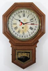 Antique Ingraham Lustre calendar wall Clock