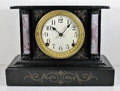 Antique Sessions enameled mantel Clock