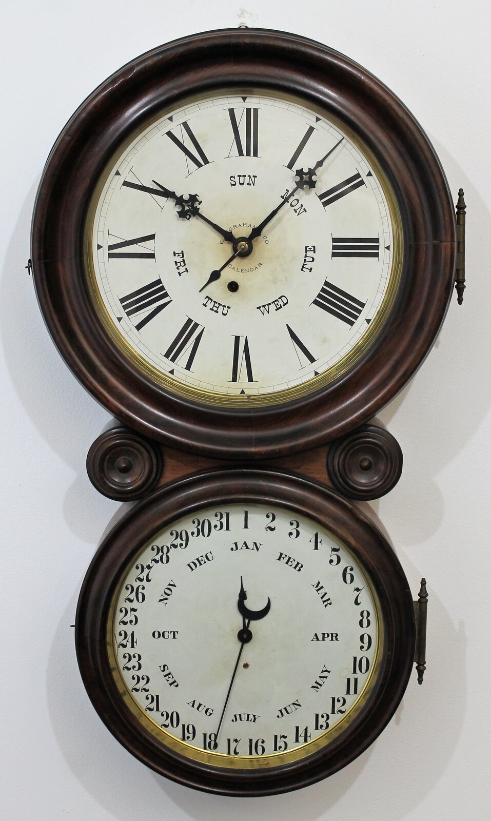 Antique Ingraham Ionic Calendar Clock — Antique Clocks Price Guide