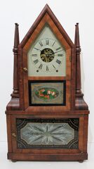 Antique Birge & Fuller candlestick double steeple wagonspring Clock