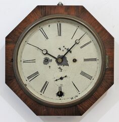 Antique Jerome Octagon Lever Ship's Bells Clock