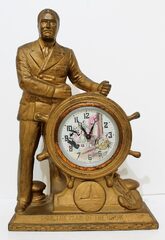 Antique United Electric Clock FDR at the helm animated dial Clock