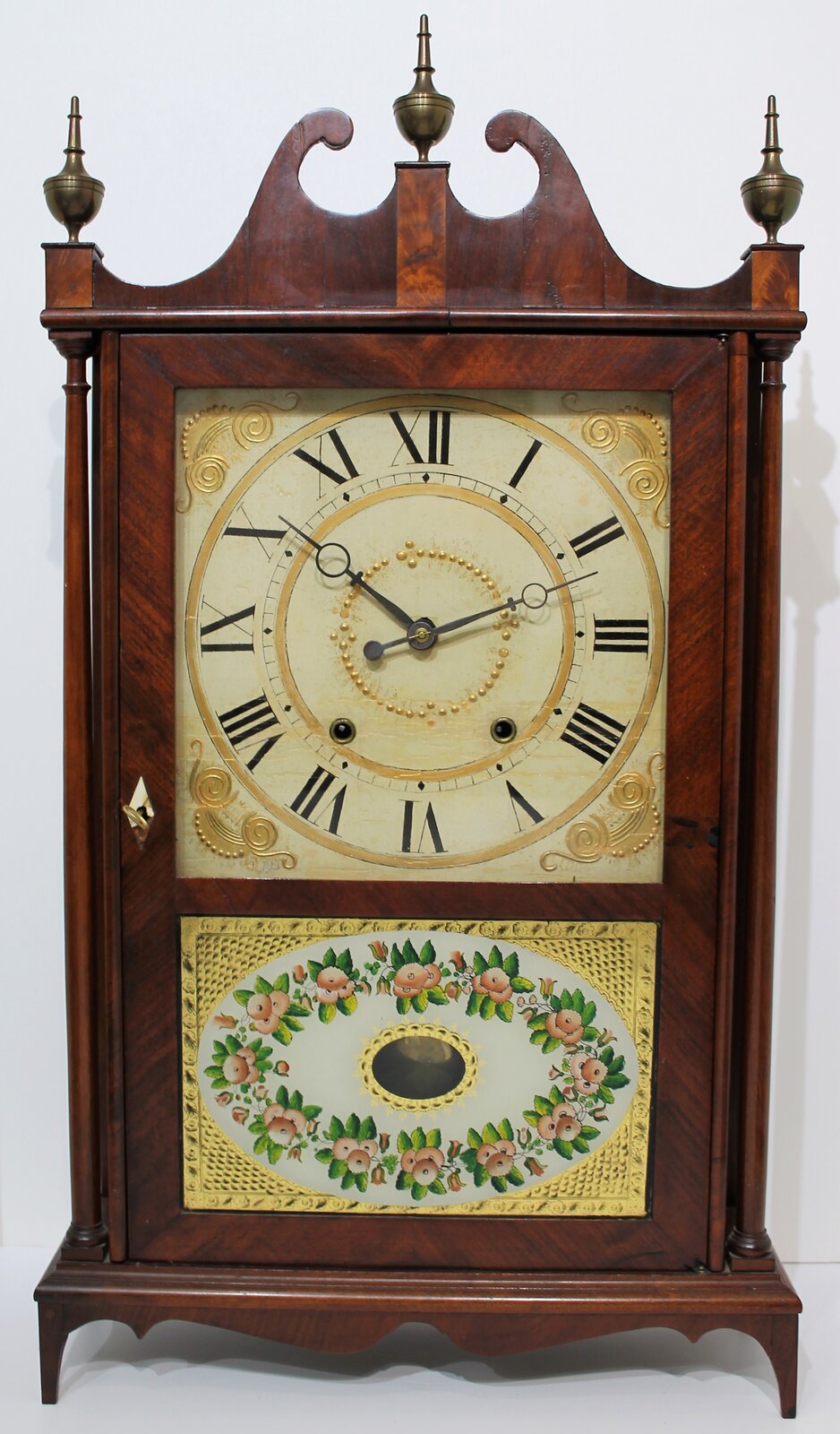 Antique Terry & Sons pillar & scroll Clock — Antique Clocks Price Guide
