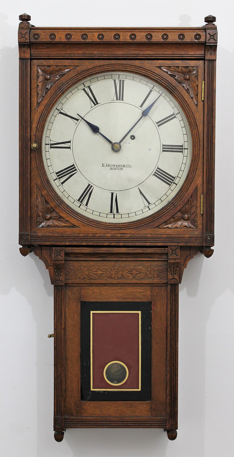 Antique Howard No. 75 oak dark stain Clock — Antique Clocks Price Guide