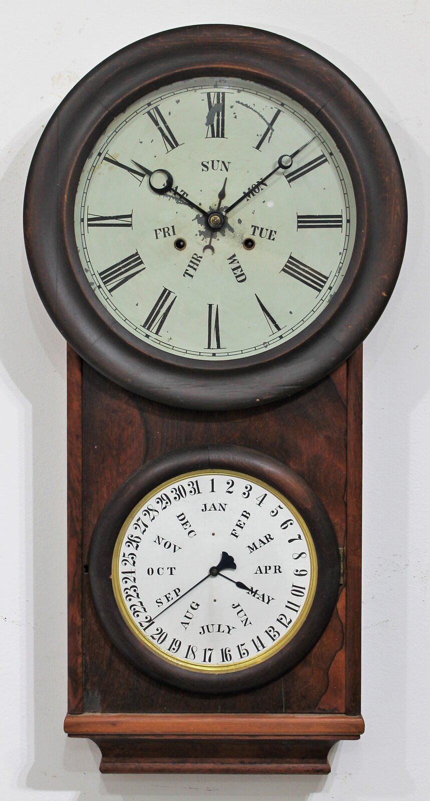 Antique Carter weight-driven calendar Clock — Antique Clocks Price Guide