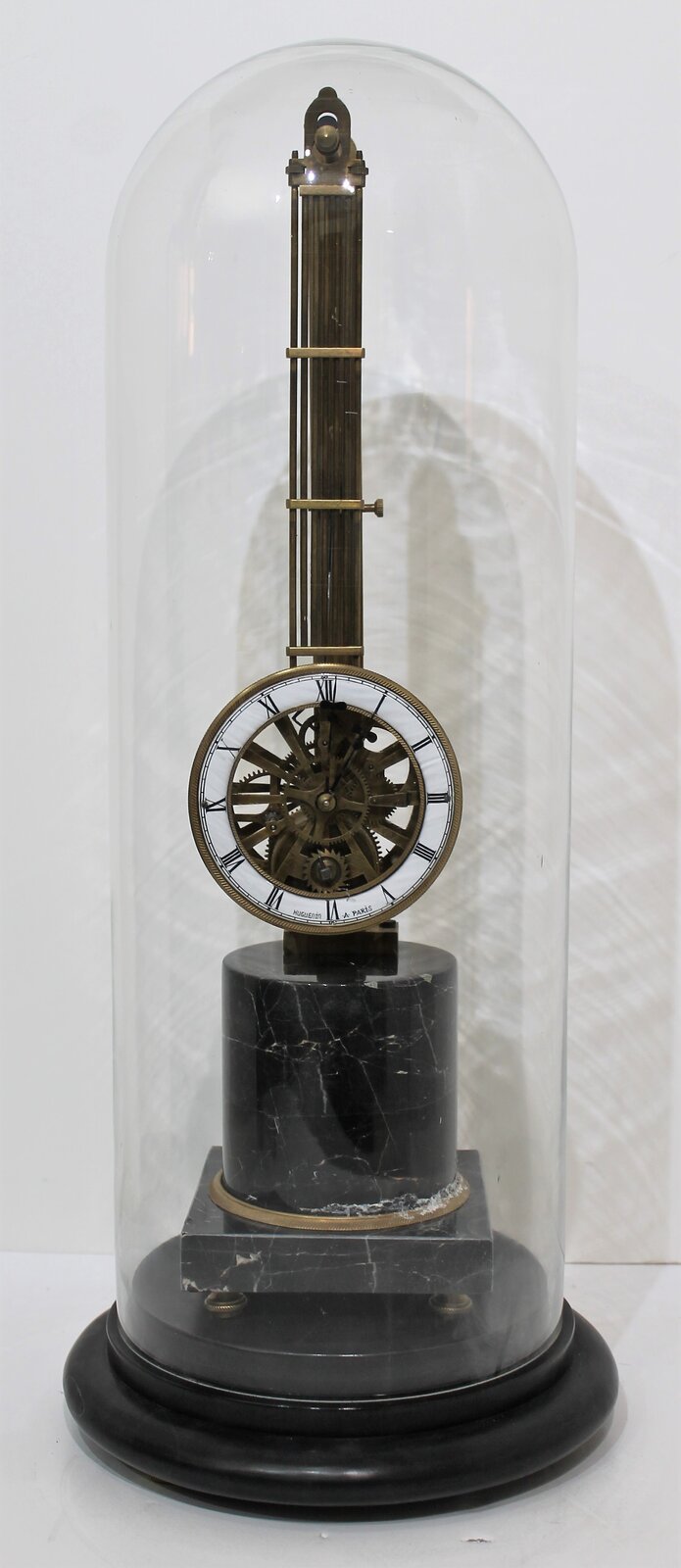 Antique unknown Upside down skeleton Clock — Antique Clocks Price Guide