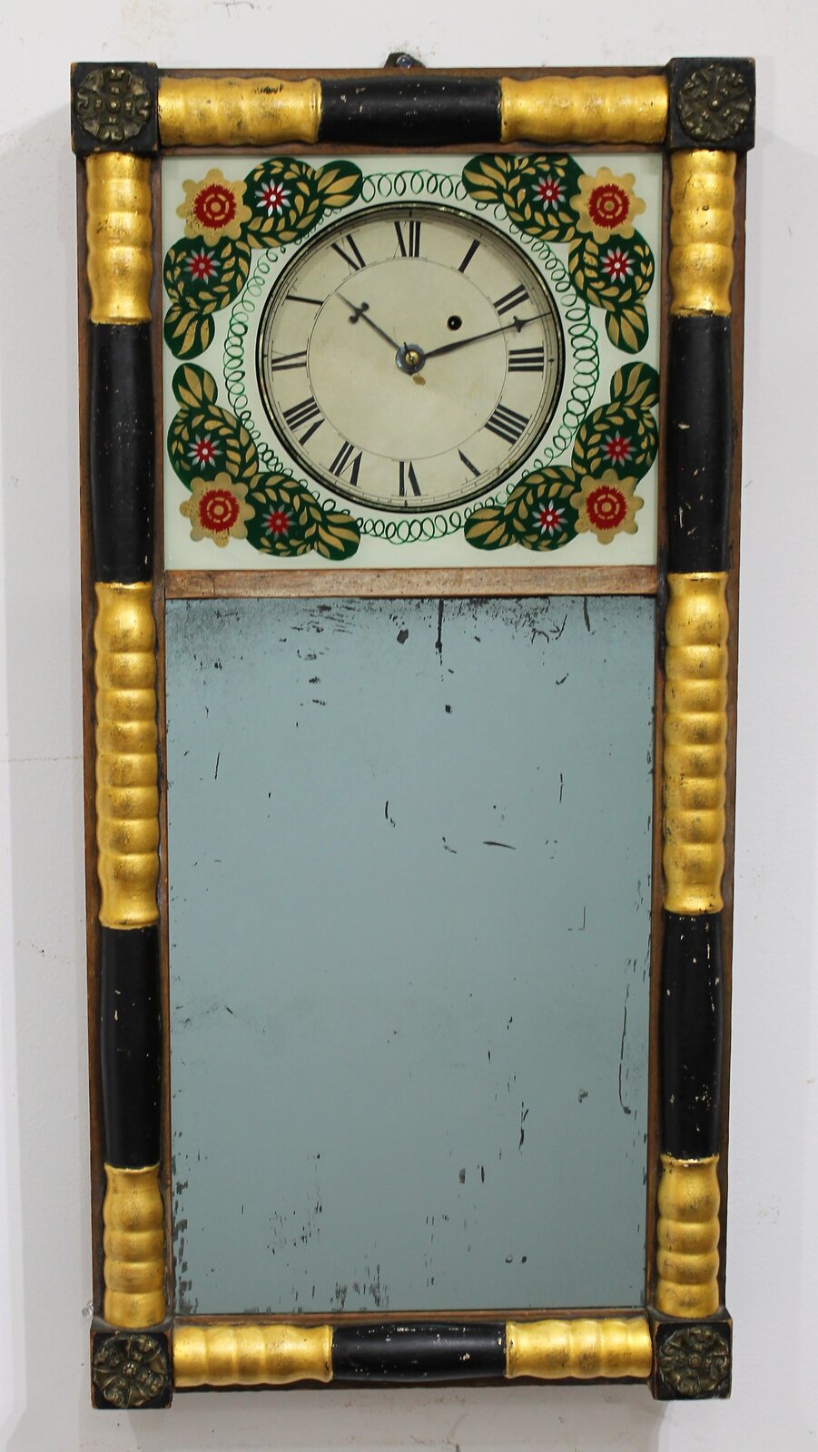 Antique unknown Connecticut mirror clock Clock — Antique Clocks Price Guide