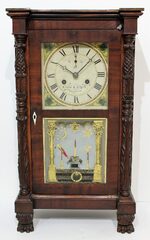 Antique Curtis & Clark 8 day brass shelf clock Clock