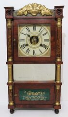Antique Birge, Mallory & Co miniature triple decker Clock