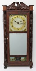 Antique Hoadley upside-down shelf clock w/ alarm Clock
