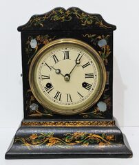 Antique Litchfield paper mache shelf Clock