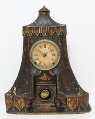 Antique Brown Circus Tent iron-front Clock