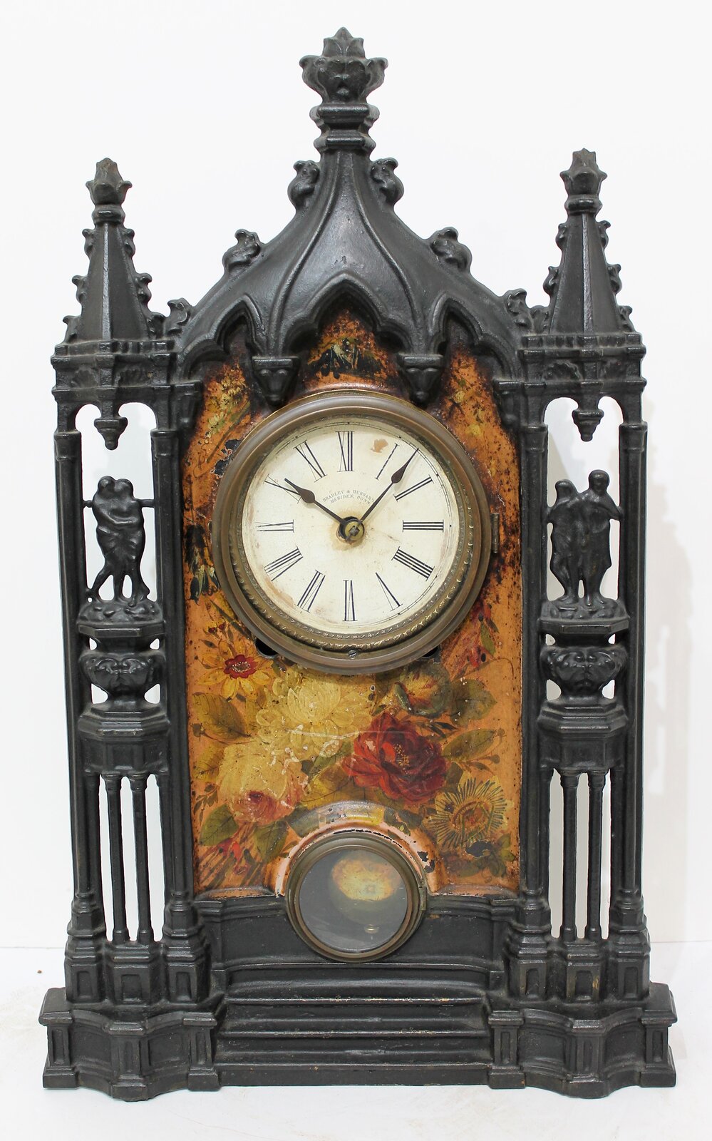 Bradley & Hubbard iron-front, ca. 1870. — Antique Clocks Price Guide