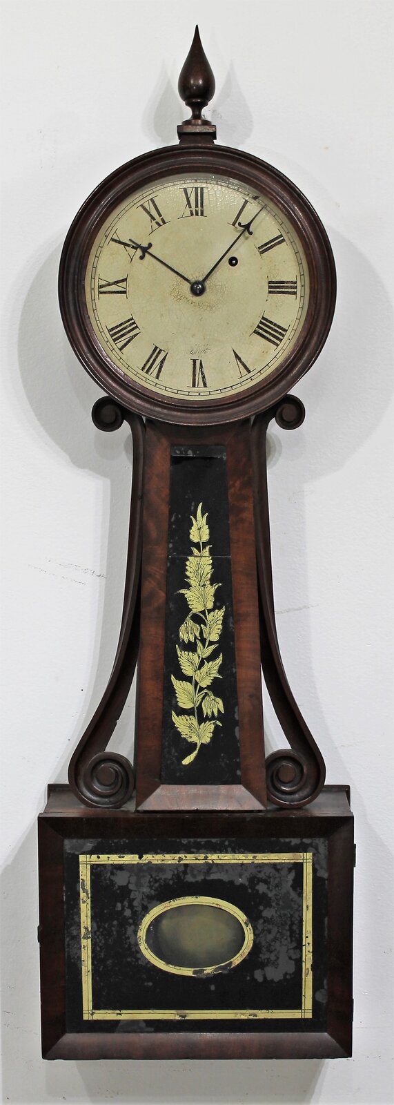 Horace Tifft North Attleboro MA banjo, 1837-1850. — Antique Clocks Price Guide