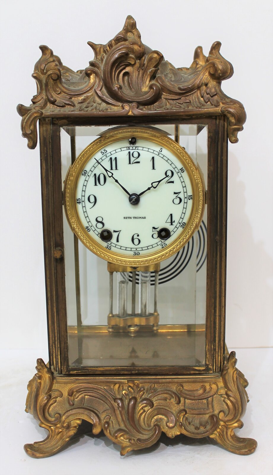 Seth Thomas Clock Co. “Empire No. 10” crystal regulator,ca. 1904. — Antique Clocks Price Guide