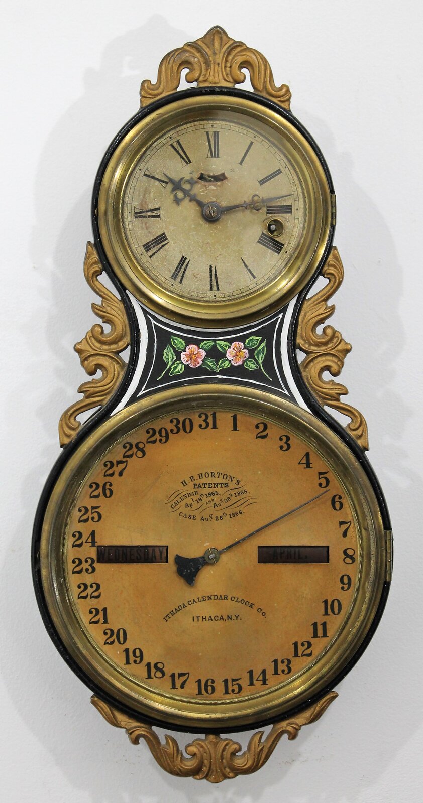 Ithaca Calendar Clock Co. “Small Iron Case”, 1865-1866. — Antique Clocks Price Guide