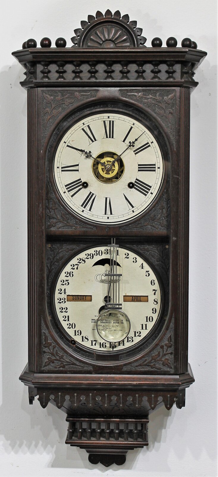 Ithaca Calendar Clock Co. “No. 12 Kildare REPRODUCTION”, ca. 1970. — Antique Clocks Price Guide