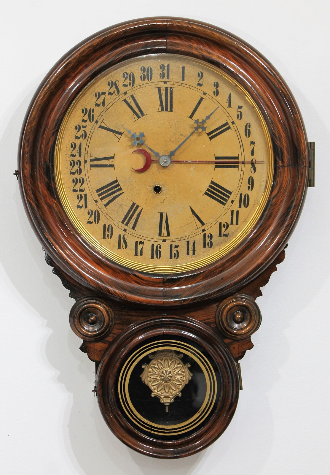 Lovell Manufacturing Co. “Meridian” calendar wall clock, ca. 1893. — Antique Clocks Price Guide